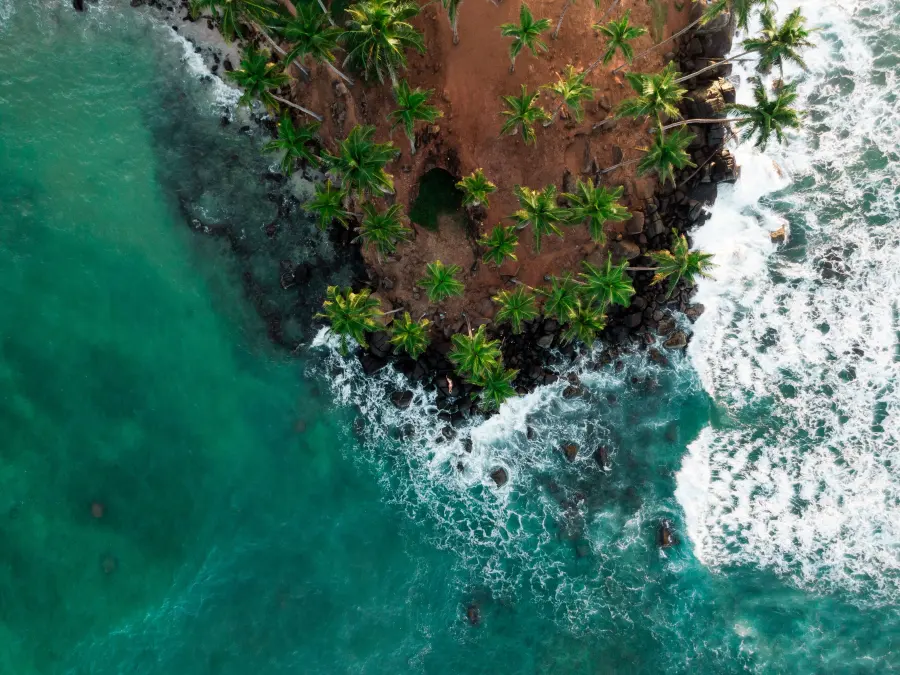 Aerial view of Mirissa Beach, Sri Lanka